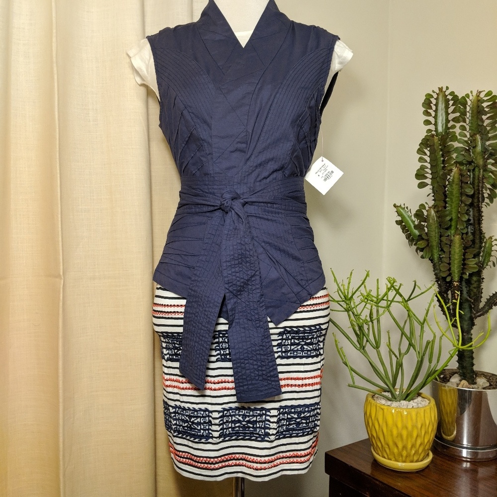 Boo Radley Blue Double Layer Wrap Vest